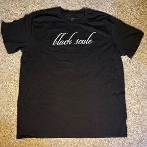 Black Scale Men's Tee with White Script